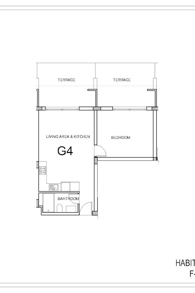 One-bedroom garden floorplan